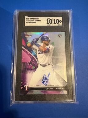 Topps Leody Taveras Autograph Card sgc 10